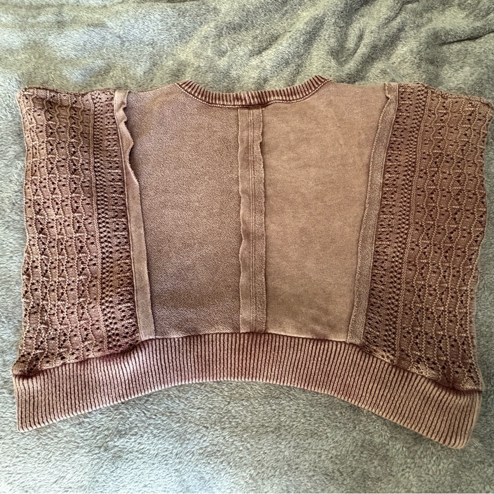 Arula (Altar’d State) Arula Jenna Mauve Ultra Cropped crew Sweatshirt sz 1X - Picture 5 of 7
